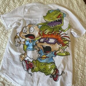 Nickelodeon Rugrats White Jersey Printed Back‎ Men's Large L Shortsleeved